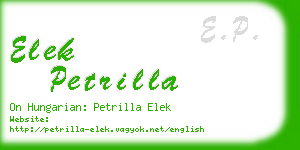 elek petrilla business card